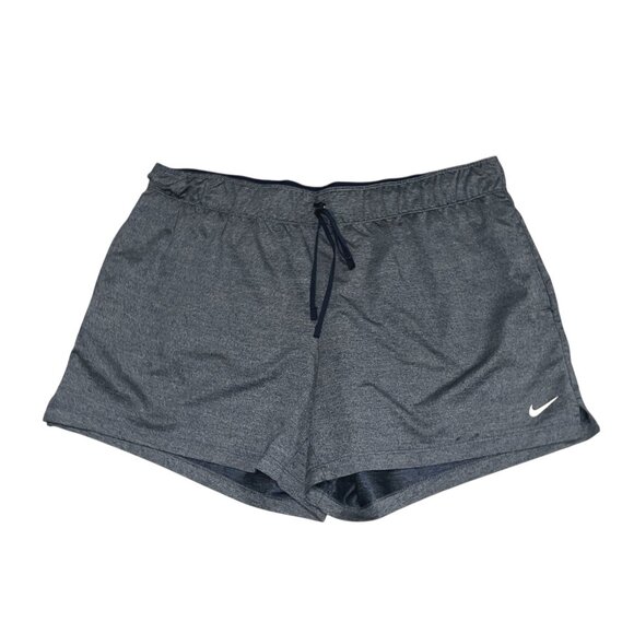 Nike Dri-Fit Navy Athletic Running Shorts Sz XL Womens Inner Lining & Drawstring - Picture 1 of 6
